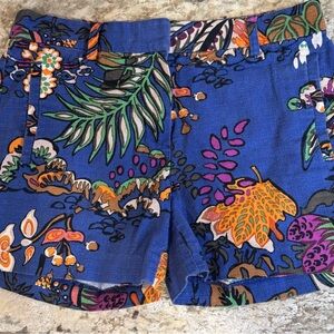 J crew blue & Orange floral cotton shorts